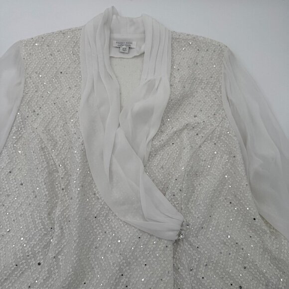 Dressbarn Women Collection 22W White Sequin Long Sleeve Top - Picture 10 of 10